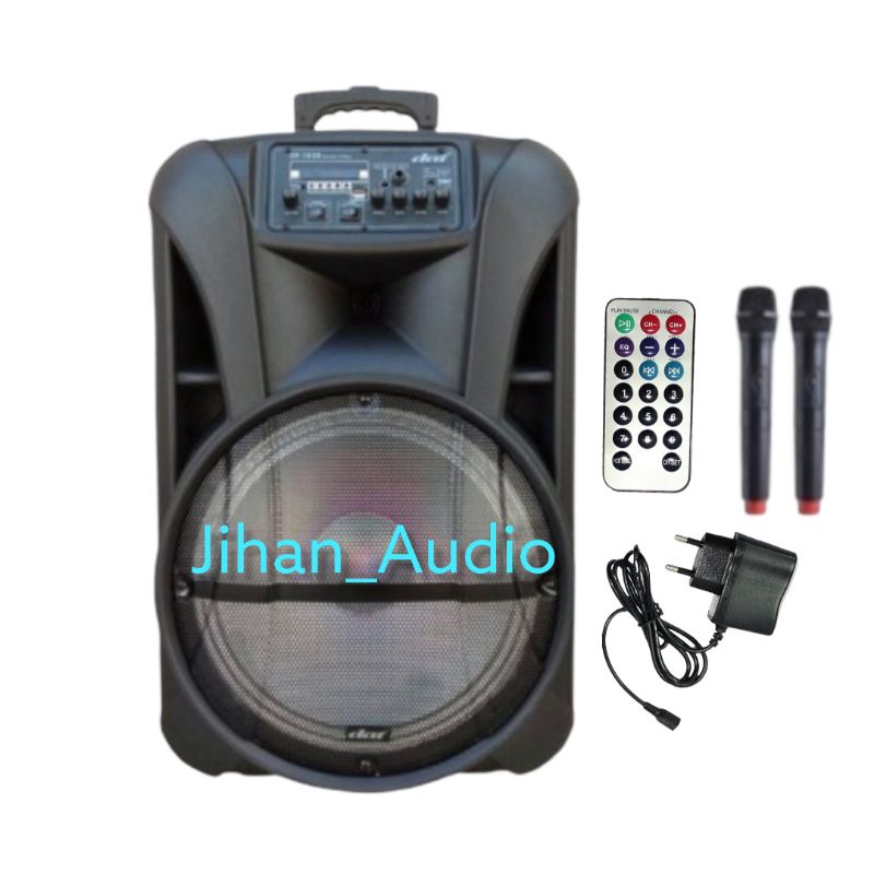 Salon Aktif Bluetooth 15 Inch DAT DT - 1535 Portable Extara Bass Free 2 Mic Wireless Speaker Karaoke