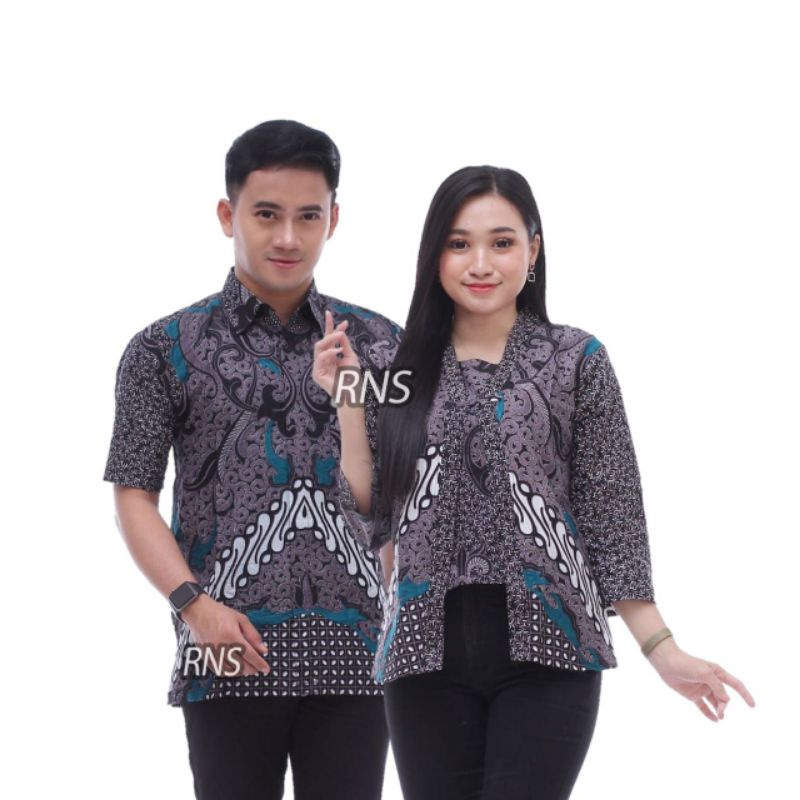 Baju Batik Couple Keluarga Sania Ruffle Ori Ndoro Jowi Dnt Dimensi Abu