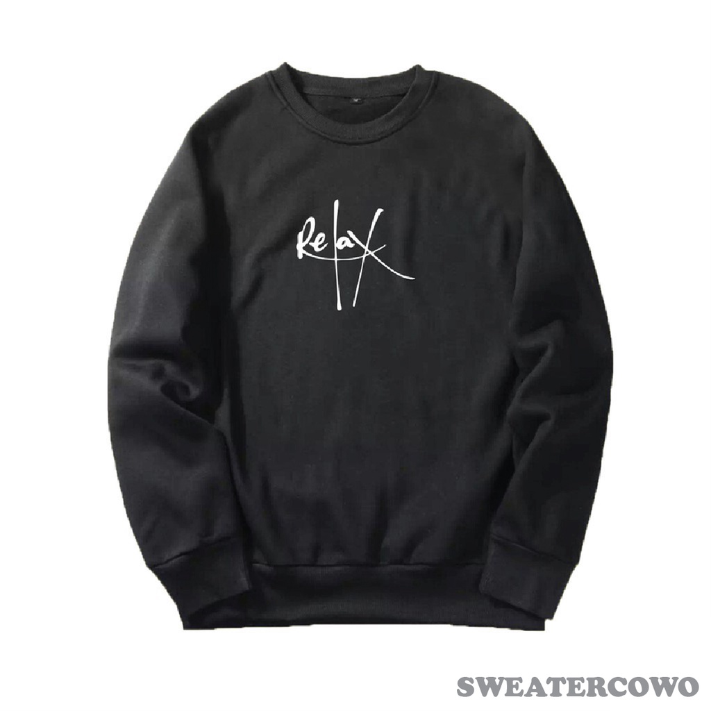 Sweaterpolos Basic Sweater RELAX ( Sablon ) Unisex Pria &amp; Wanita