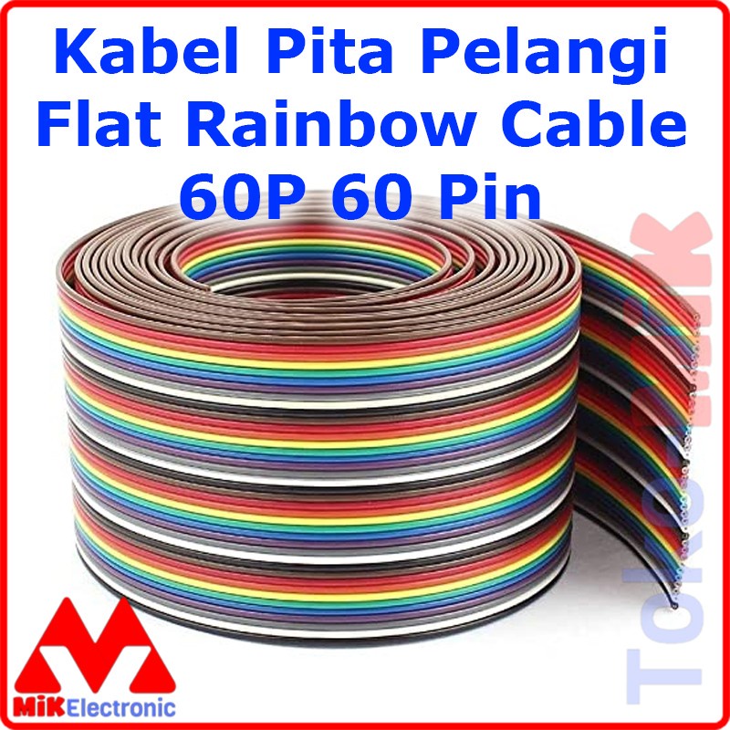 60P 60 PIN KABEL PITA PELANGI FLAT CABLE RAINBOW 60 WIRE 60P 60 PIN