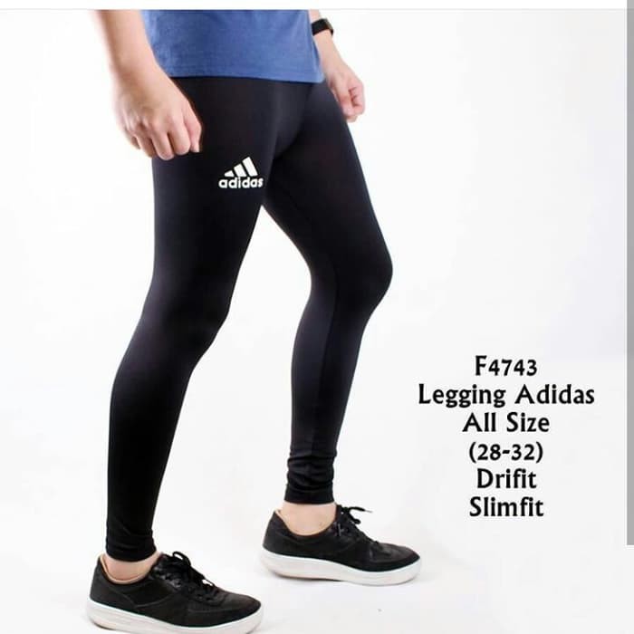 Celana Pria Legging Gym Fitnes Olahraga Adidas
