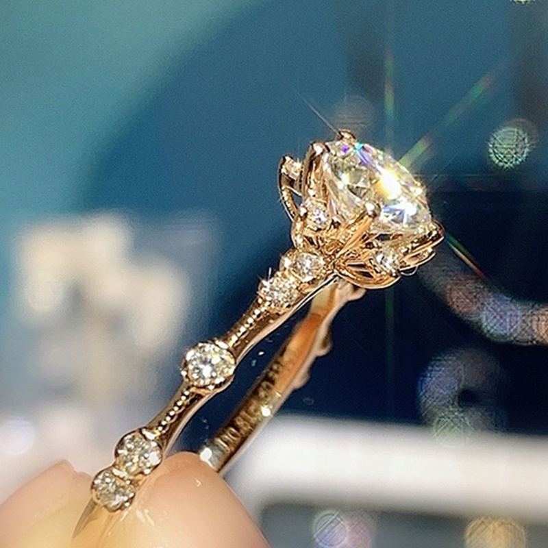 Cincin Cubic Zirconia Bentuk Bintang Untuk Wanita