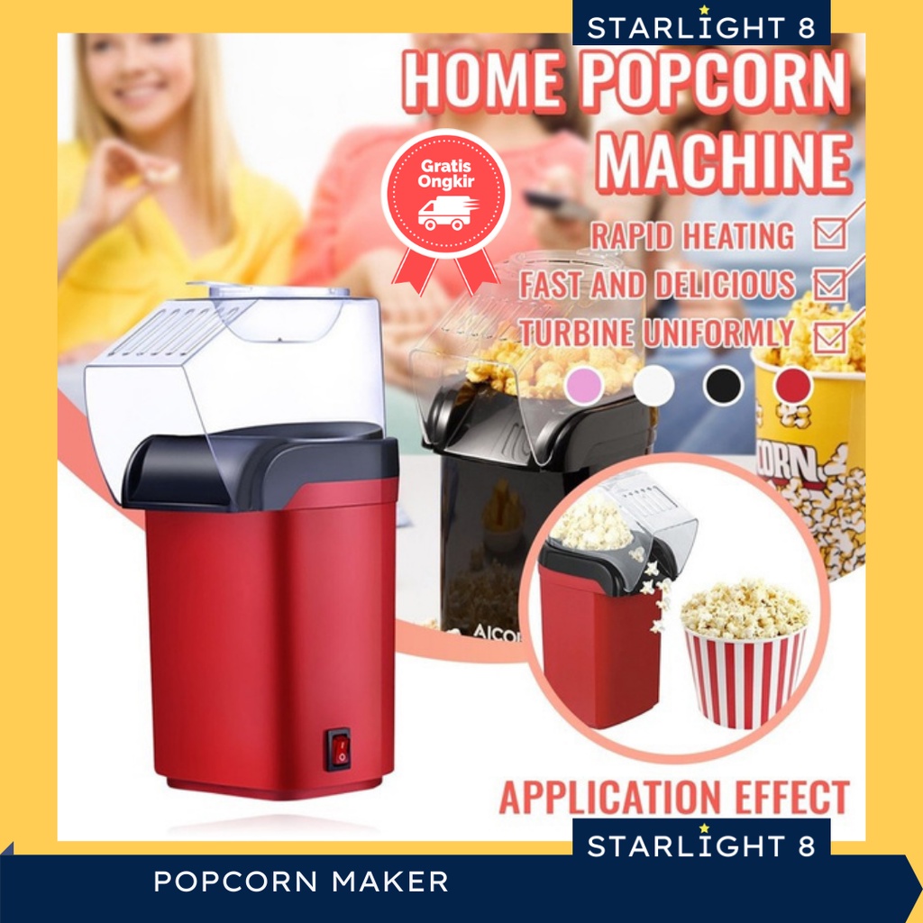 Mesin Pembuat Popcorn Mini Popcorn Maker 1200W Tanpa Minyak Low Fat