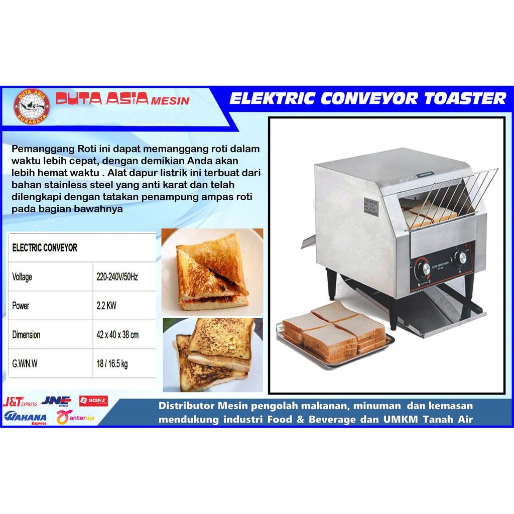 MESIN CONVEYOR PEMANGGANG ROTI TAWAR  / TOASTER
