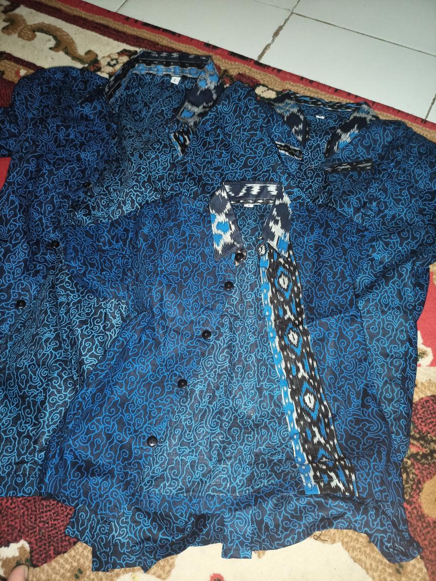 Kemeja Anak Batik Motif Mega Mendung Biru, Merah, Ijo Botol Fashion Kids