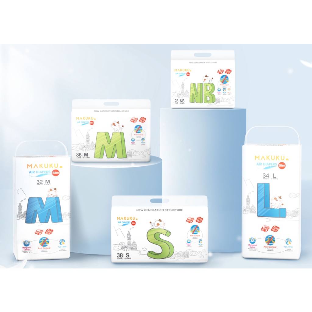 MAKUKU AIR SLIM DIAPERS PANTS S-XXL