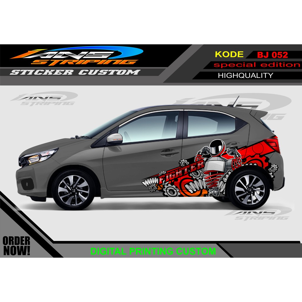 STIKER MOBIL SAMPING KARTOON/ DECAL STICKER MOBIL BRIO, JAZZ DLL