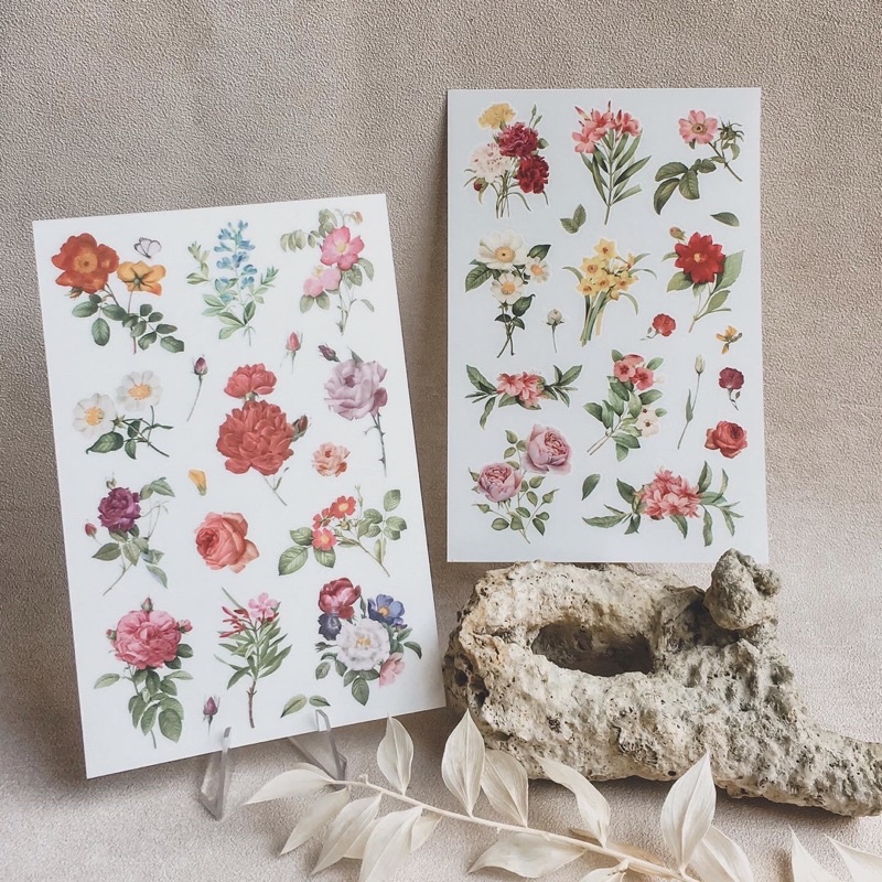 

Print-ofFlower sticker sheets | transfer sticker | planner and journal sticker