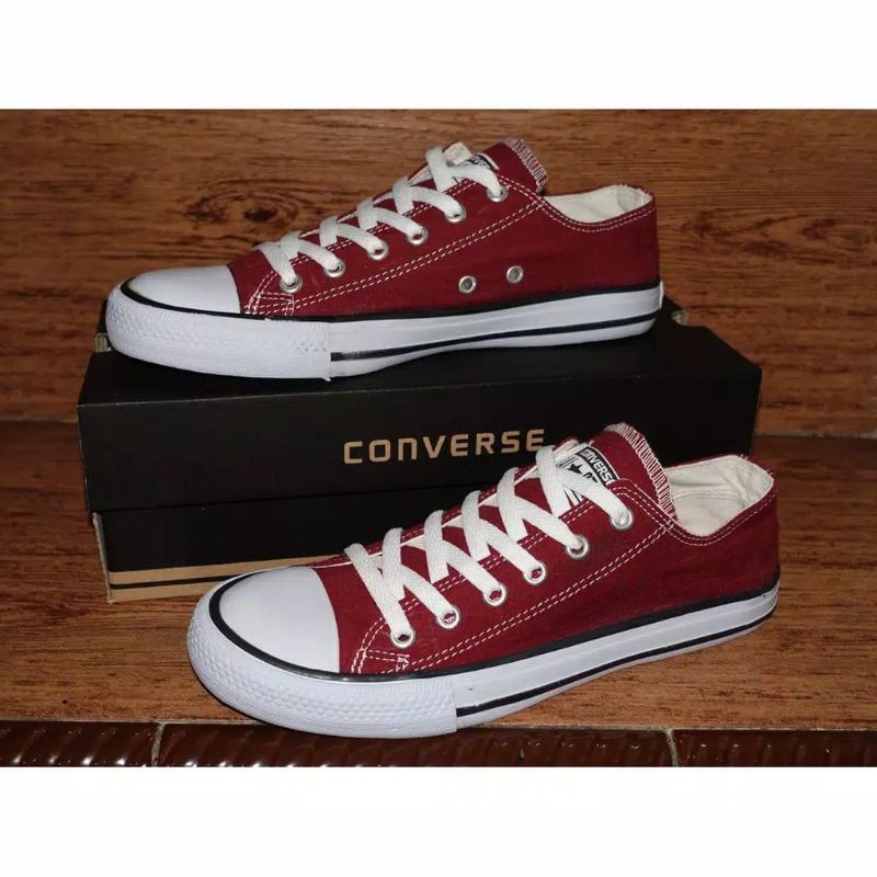 Sepatu Converse Pria Wanita Sneakers Converse Pendek Sepatu Sekolah Merah Maron