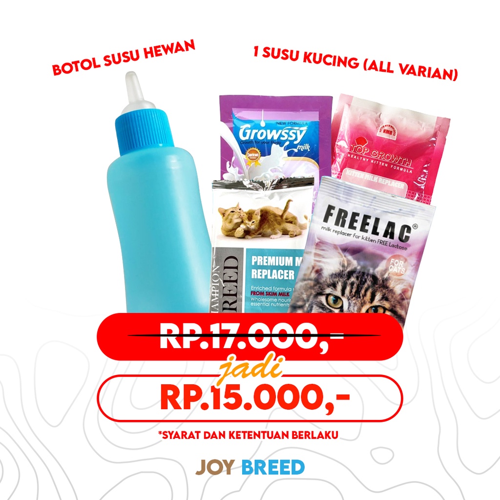 PAKET BOTOL SUSU DAN SUSU KUCING GROWSSY TOP GROWTH CHAMPION BREED MURAH