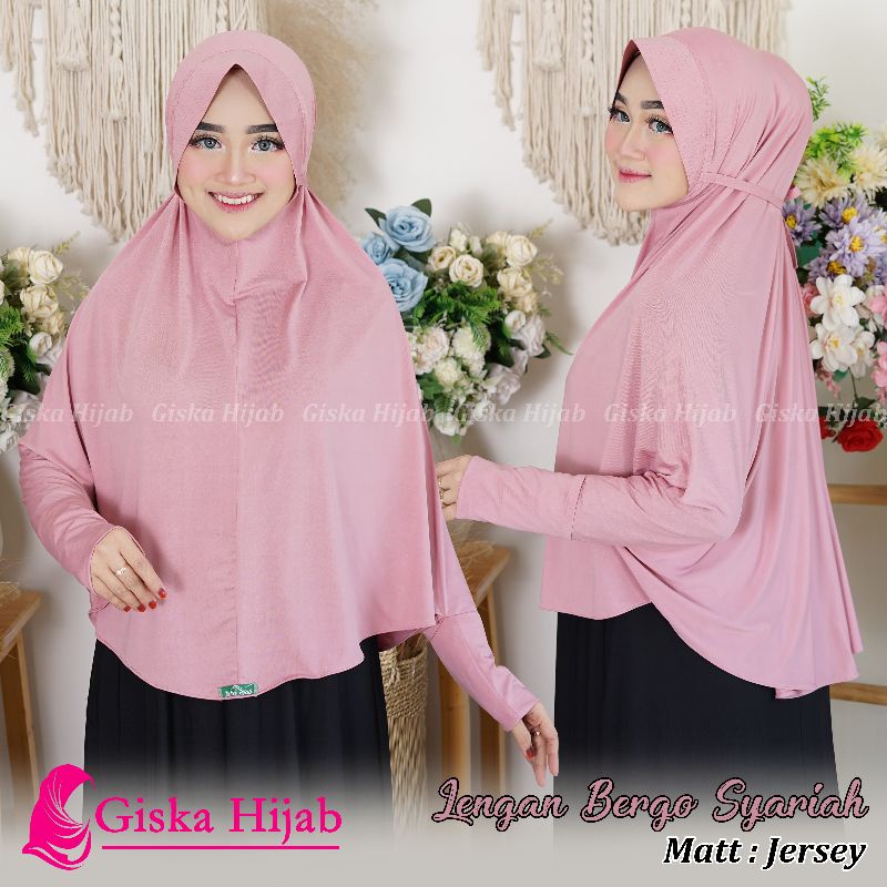 HIJAB Khimar Bergo Lengan Syariah KRUDUNG TANGAN JERSEY JILBAB