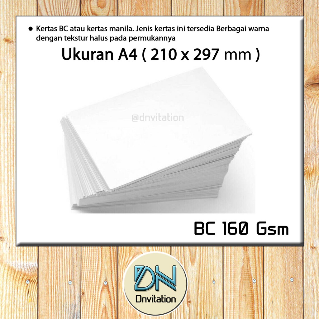 

[Custom] Kertas BC / Manila 160 Gsm Ukuran A4 / A3 / A5 / Plano / Custom