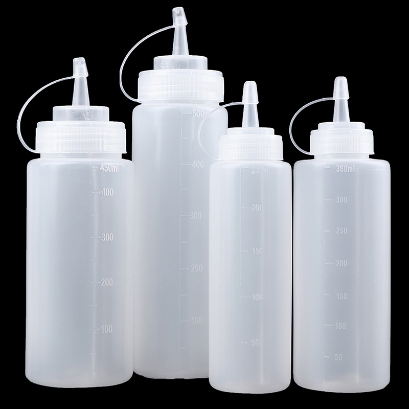 3pcs Botol Dispenser Saus Salad Dengan Tutup Model Remas