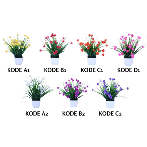 Retaily PT51 Pot Tanaman Hias Bunga Hias Plastik Ornamen Pot Bongsai Artificial Flower Decoration