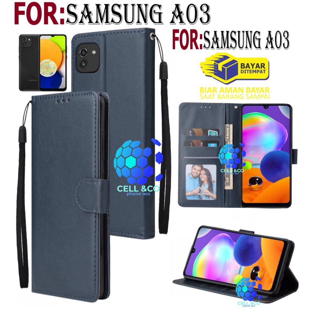 NEW SAMSUNG A03 CASE FLIP LEATHER WALLET PREMIUM FLIP CASE BUKA TUTUP KESING HP CASING FLIP CASE WALLET SAMSUNG A03 TERBARU