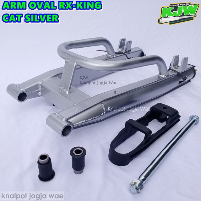 Swing Arm Oval Rx King Cat Silver Komplit Tinggal Pasang