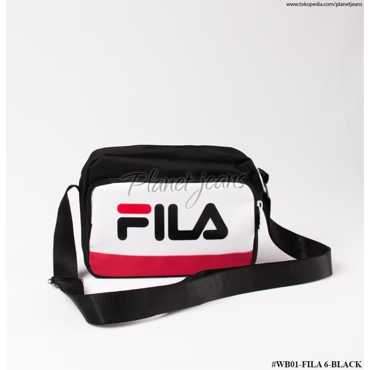 Unik Fila Shoulder Bag pria wanita bum waist bag tas selempang kecil Hitam Limited