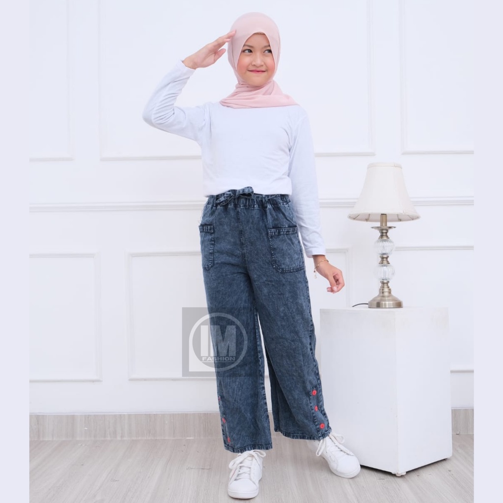 Celana Kulot Anak Perempuan  Celana Jeans Anak Usia 7-15 Tahun