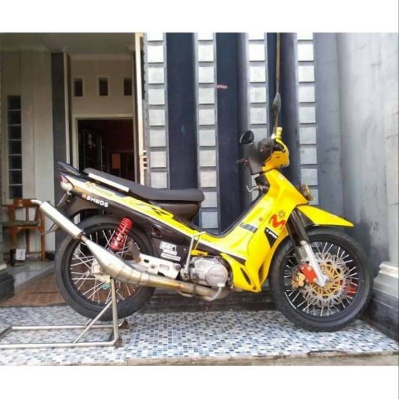 Striping yamaha fiz R motif movistar kuning hitam