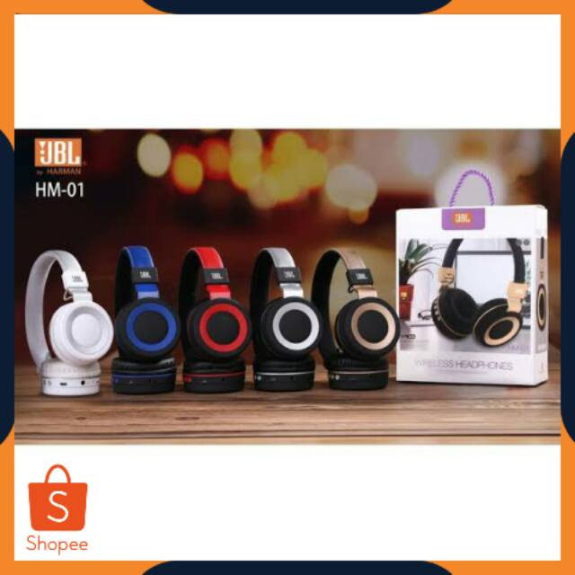 HEADPHONE HEDPON BLUETOOTH JBL HANDSFREE HEADSET HEDSET BLUETOOTH BLUTUT WIRELESS HM-01
