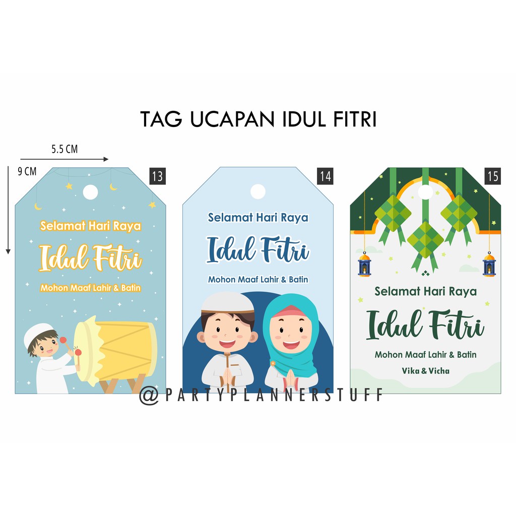 Kartu ucapan parcel lebaran / hangtag parsel idul fitri / custom kartu ucapan / kartu tag lucu
