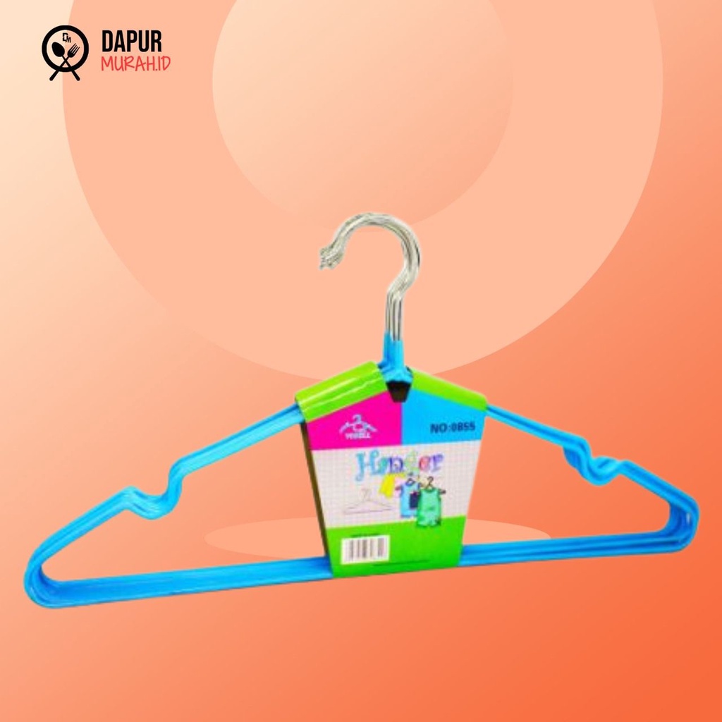 Hanger anti Selip Stainless Steel - 10 pcs Random Warna