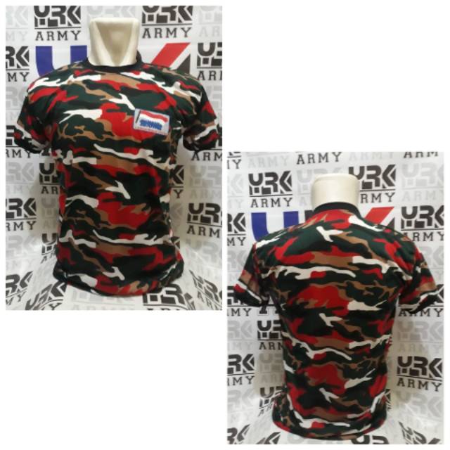 Kaos oblong loreng laskar merah putih