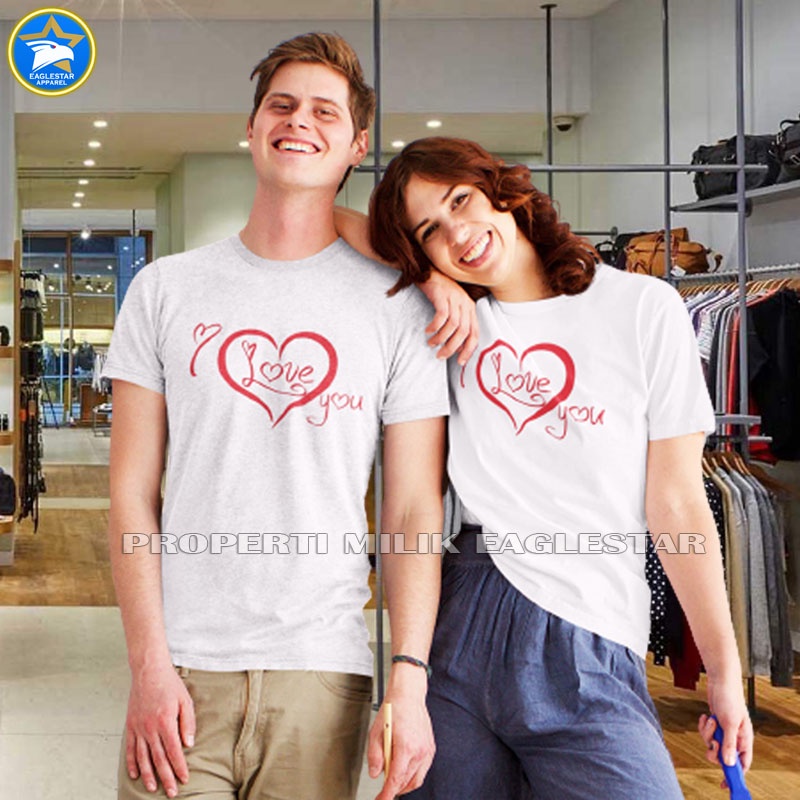 Kaos Couple Pasangan Pacar Kekinian Baju Cowok Cewek I Love You