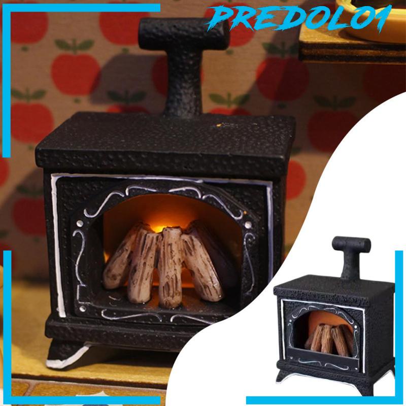 [PREDOLO1] Dollhouse LED Fireplace 1:12 Miniature Dollhouse Decor Mini Exquisite Model