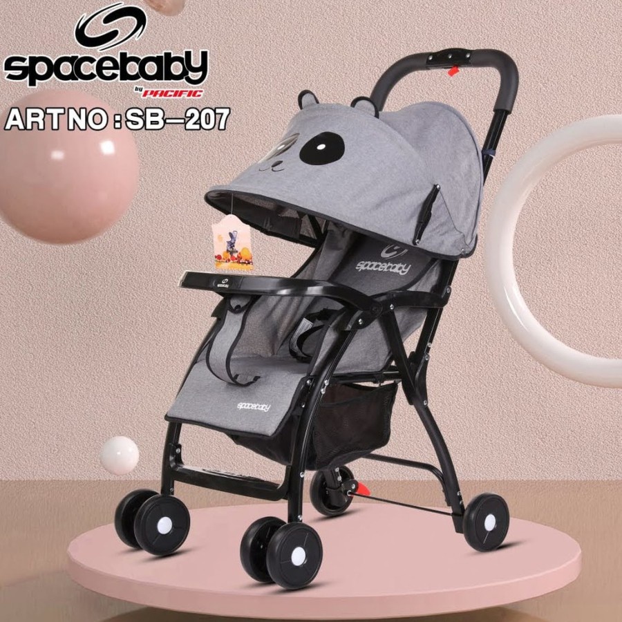 Stroller Anak Bayi Balita Kereta Dorong Stroler Spacebaby SB207 By Pacific Multi Position Recline SNI-2