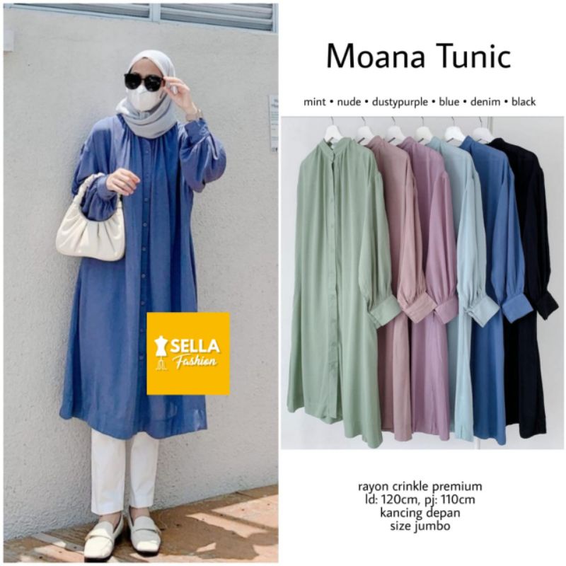 MOANA TUNIK ATASAN WANITA RAYON CRINKLE
