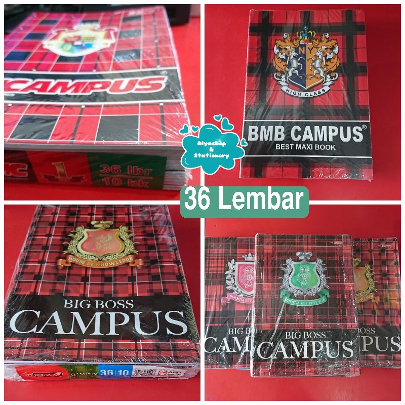 

Buku Tulis BMC CAMPUS | BMB | BIG BOSS | TIARA 36 LEMBAR | 1 PAK ISI 10 BUKU