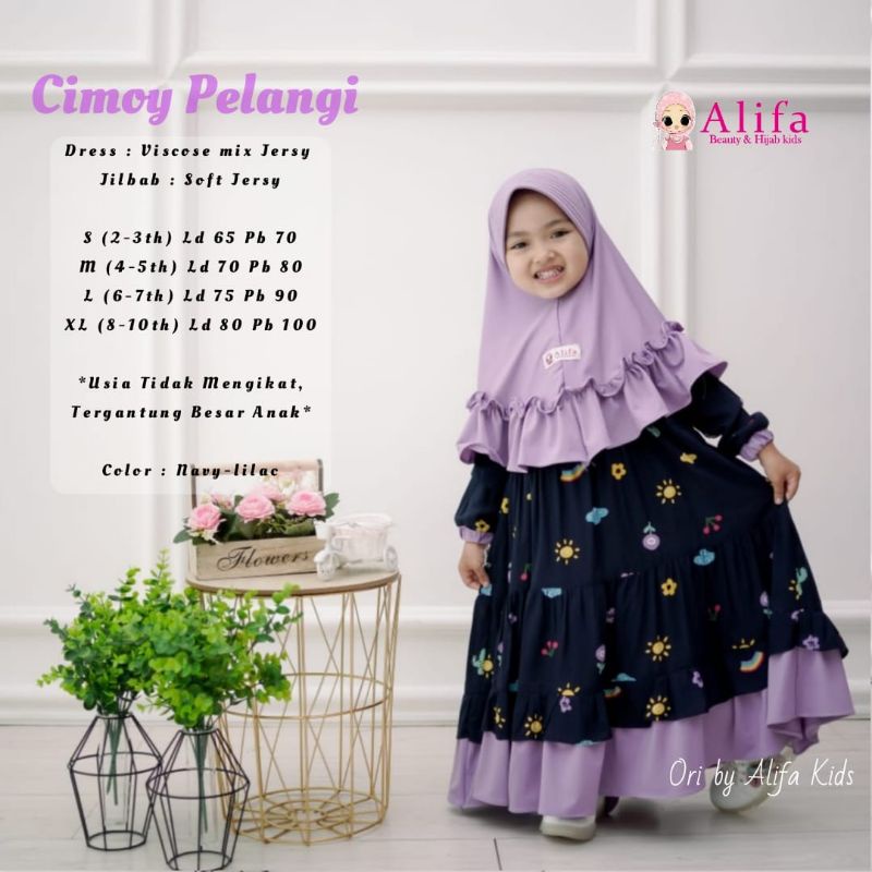 [Gamis Balita & Anak] Cimoy Pelangi Kids Syar'i by ORI ALIFA-Cimoy Navy