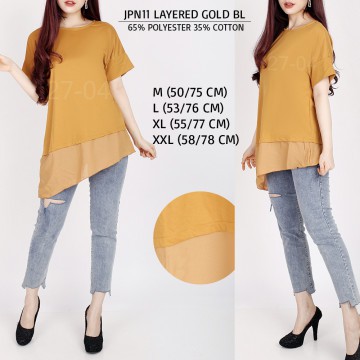 Atasan Blouse wanita Lengan Pendek (JPN11 LAYERED BL)-1