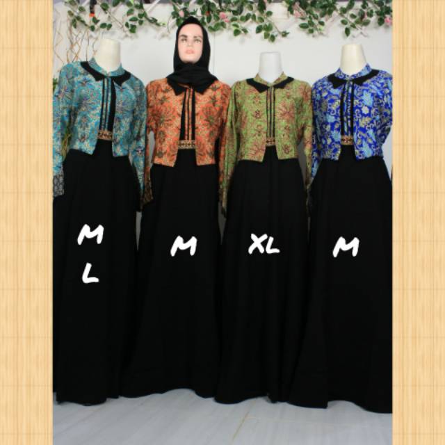 GAMIS batik BLEZER  black series busana muslimah syari busui kondangan walimah shabby ootd