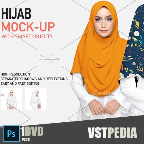 Download Hijab Mock Up With Smart Object Untuk Photoshop Shopee Indonesia PSD Mockup Templates