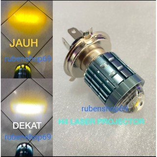 Lampu Depan Led H4 3000k 6000k Dual Warna Kuning Putih Lampu Utama Laser Untuk Motor Mobil Universal