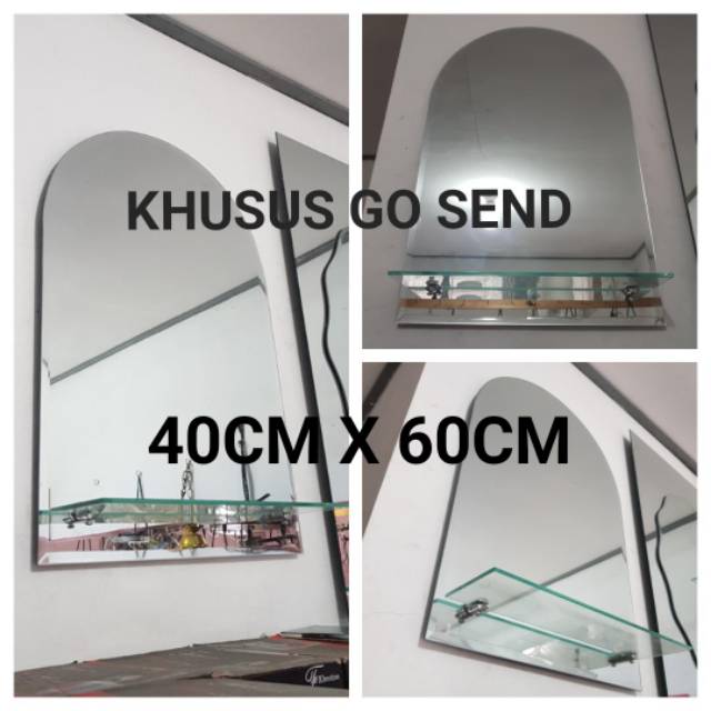 Kaca cermin kamar mandi / wastafel 40cmx60cm PROMO