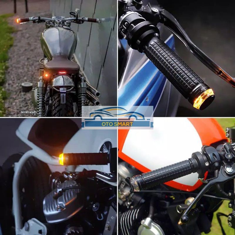 Lampu LED Jalu  Stang Motor DRL LED 2 Model Fungsi Sein Sen Motorcycle End Bar