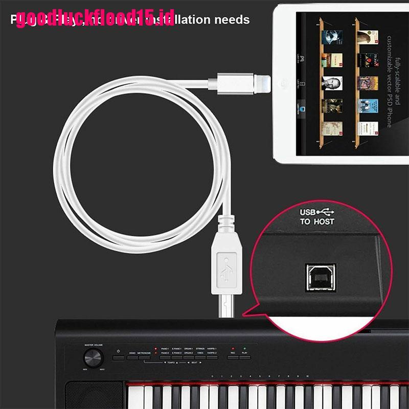 (LUCKID) Kabel Konverter MIDI Keyboard Lightning Ke Tipe-B USB 2.0 Untuk iPhone 7 8 X