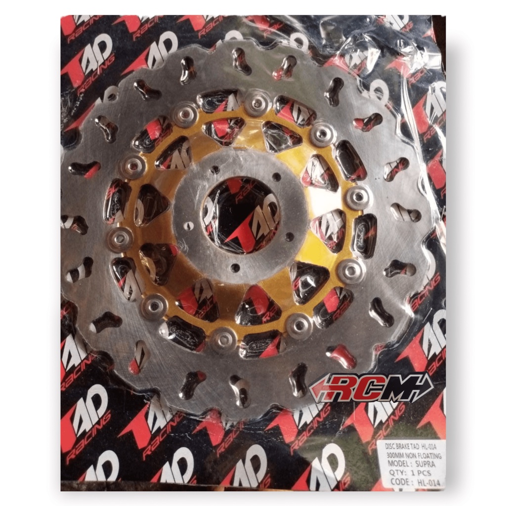 PIRINGAN CAKRAM DISC BRAKE REM DEPAN DPN FLOATING MODEL KEMBANG DAYTONA GOLD EMAS MOS TAD ORI ORIGINAL ASLI UTK MOTOR SUPRA X OLD LAMA GL PRO GLPRO LUBANG BAUT 5 SDH MA BREKET BRACKET NYA