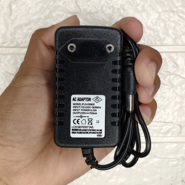 FLH D0605 ADAPTOR PMB LAMBARDO 6 VOLT 700 mA CASSAN MOBIL AKI MAINAN ANAK 6V 700mA CHARGER MOTOR RC