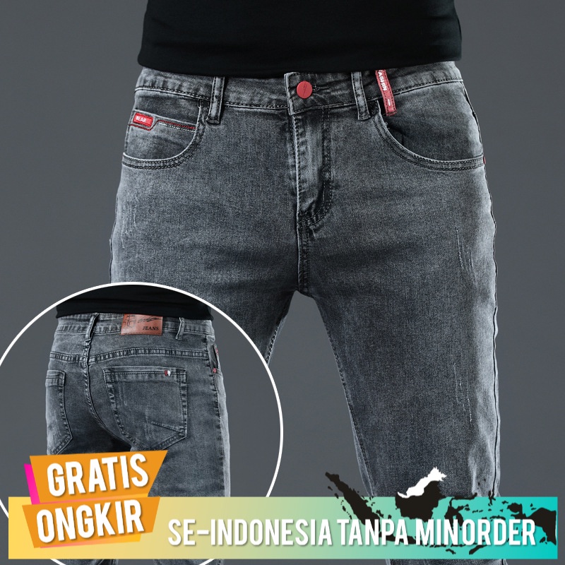 Celana Import Pria 2021  Jeans Pria Slim-Fit Korea Celana Tren Skinny