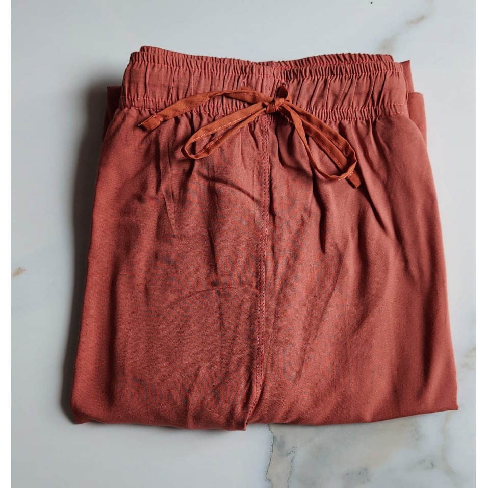 Uniqlo Drape Wide Pants - Kulot Panjang Wanita-MERAH BATA