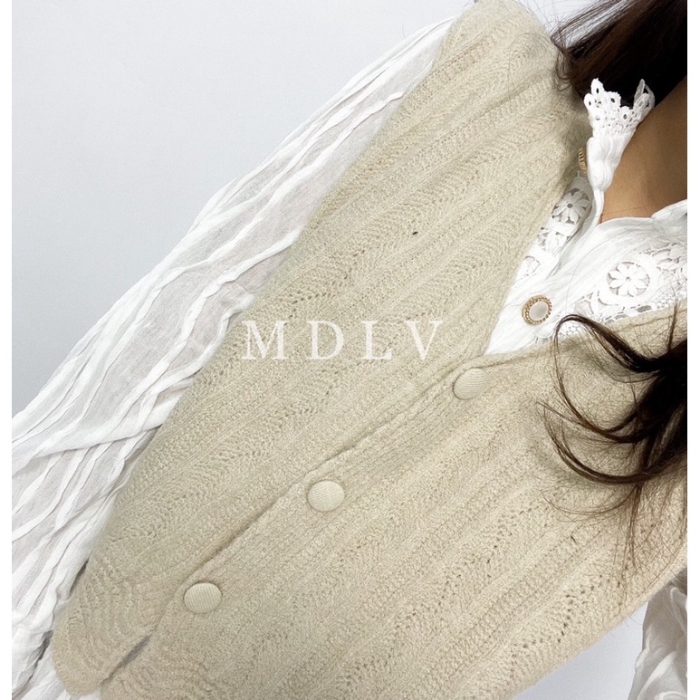 MDLV ~ T004 chunky Knit Vest hanya luaran Rompi Rajut Vest Rajut Fashion Import