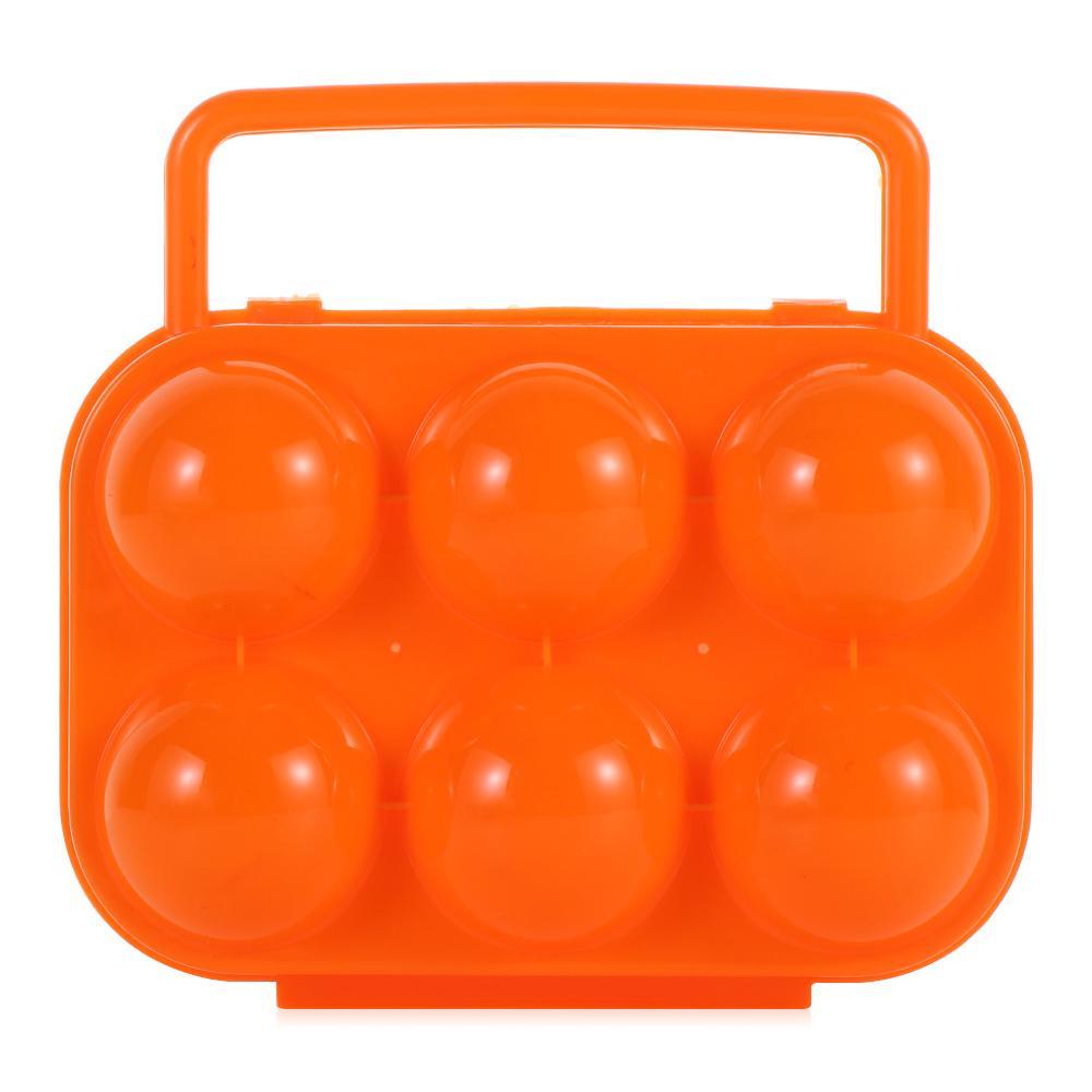 Top6per12kotak Penyimpanan Telur Grid Plastik Lipat Organizer Organizer Case Outdoor Camping Piknik