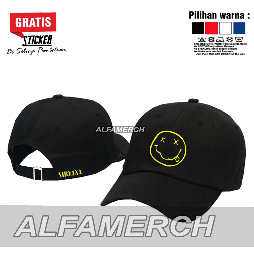 KEREN  Topi BASEBALL NIRVANA  Distro Pria Wanita Warung Kaos