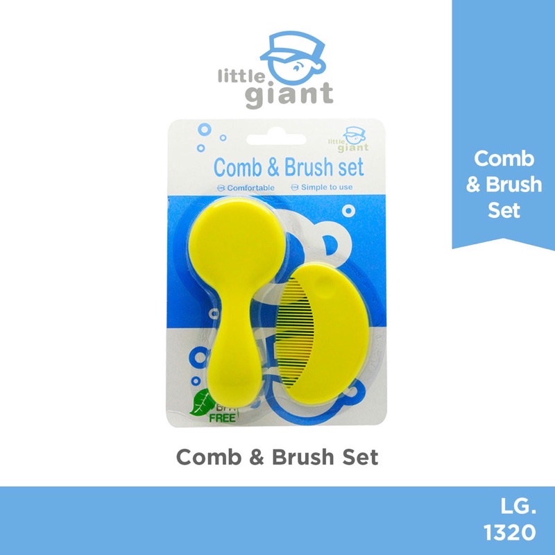 Little Giant Sisir dan Sikat Rambut Bayi Super Soft Comb &amp; Brush Set LG1320