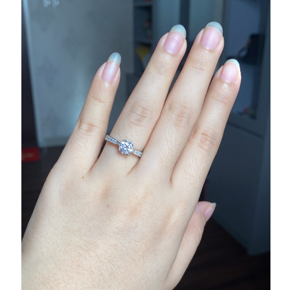 Cincin Perak Wanita Pria Couple Asli S 925 Lapis Rhodium Cocok Kawin Nikah tunangan hadiah RS024