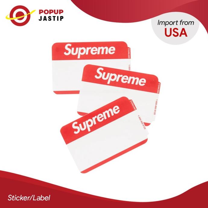 

Original Supreme Name Badge Stickers Red From Usa (100 Pcs) Terlaris